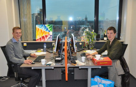 Webador's founders in their first office